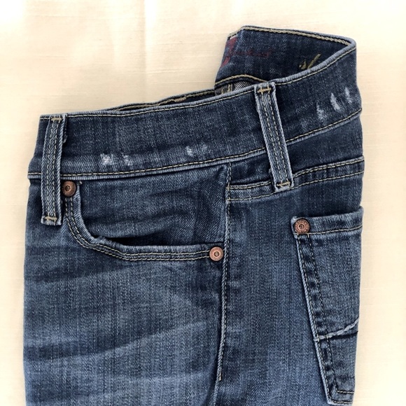 7 For All Mankind Denim Low Rise Medium Wash Straight Leg Jeans Size 25 - Picture 3 of 16